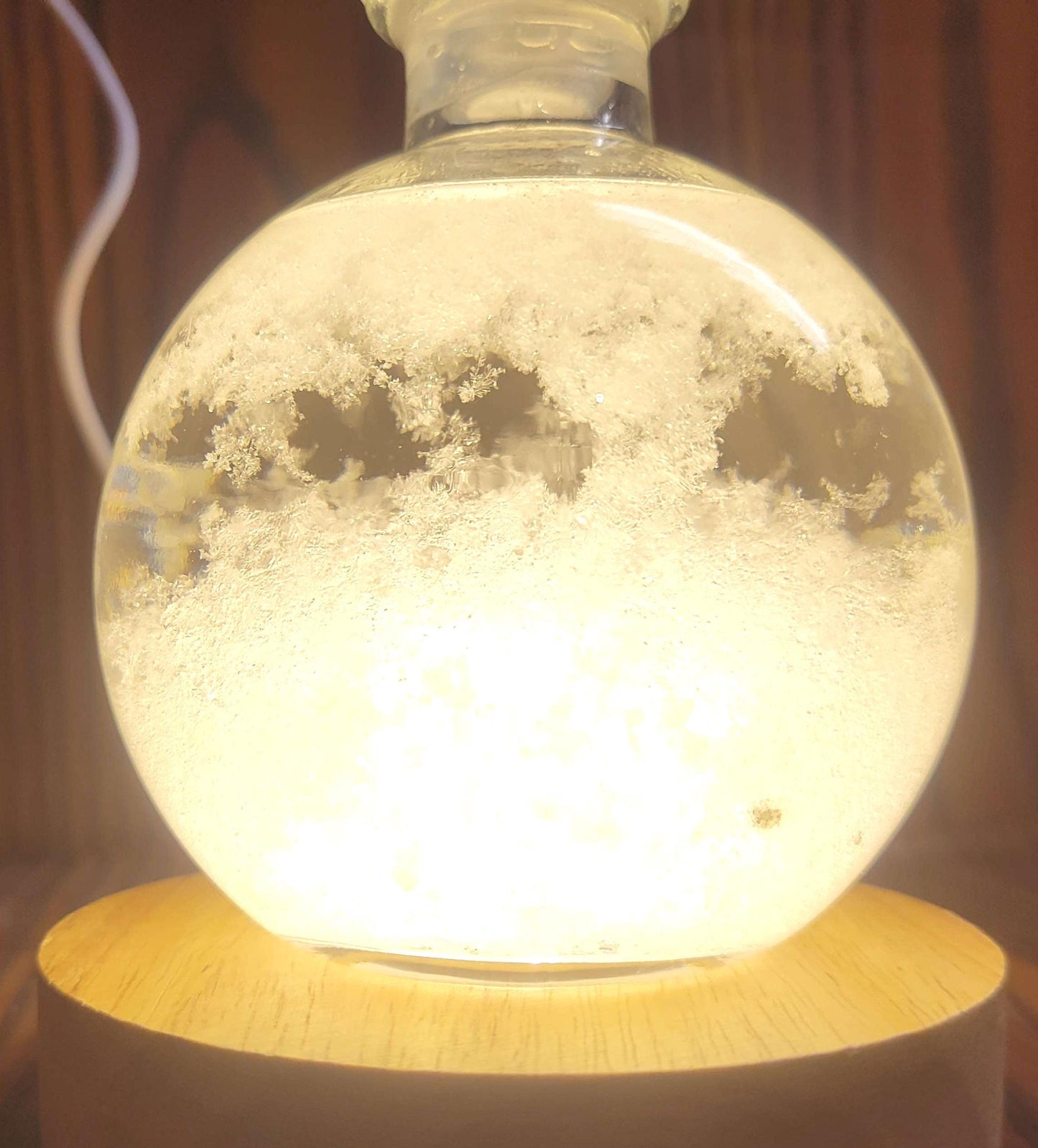 Fitzroy Storm Glass Barometer Snow Globe & LED USB Display | Made in the USA! | Great Gift Idea |
