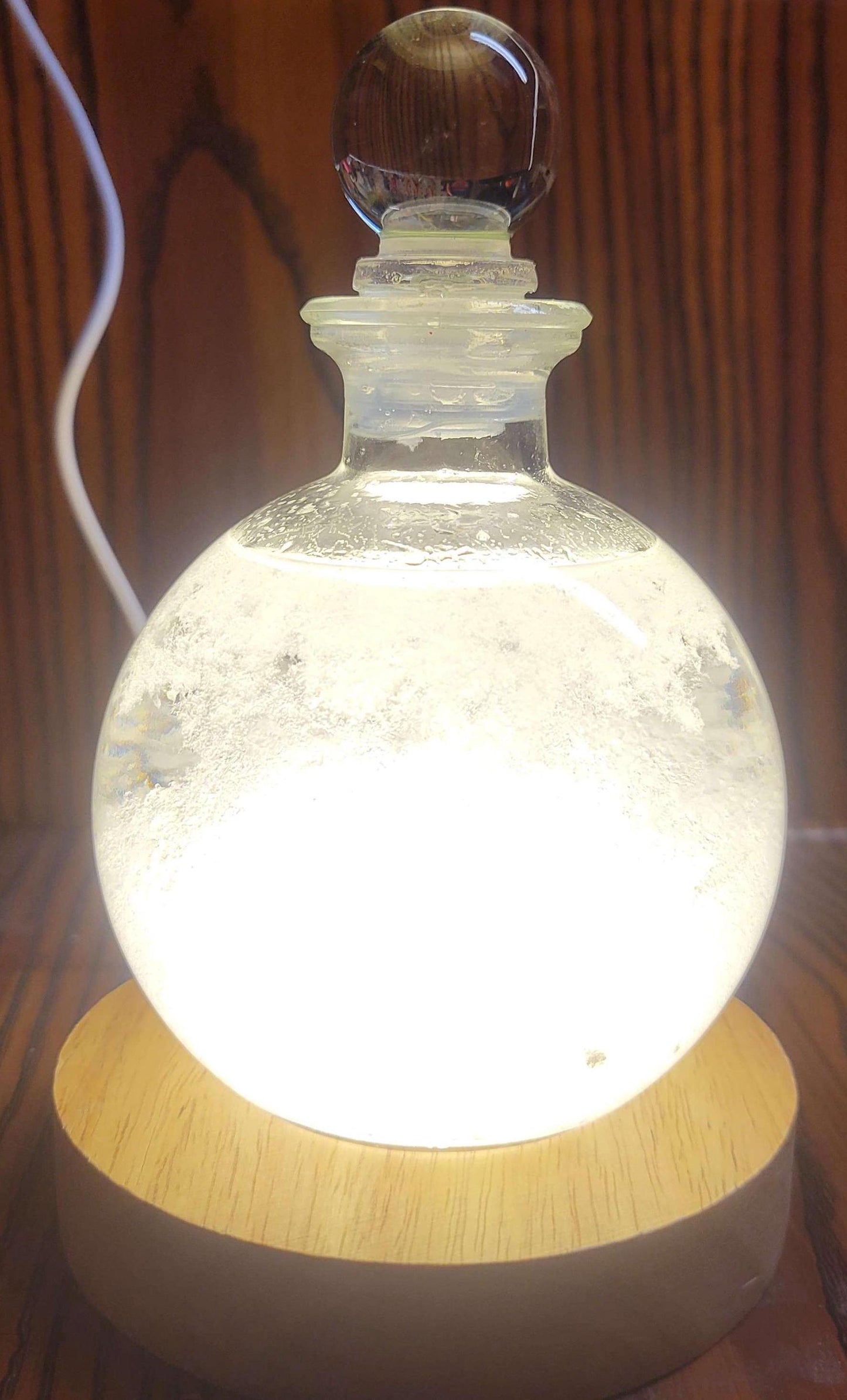 Fitzroy Storm Glass Barometer Snow Globe & LED USB Display | Made in the USA! | Great Gift Idea |