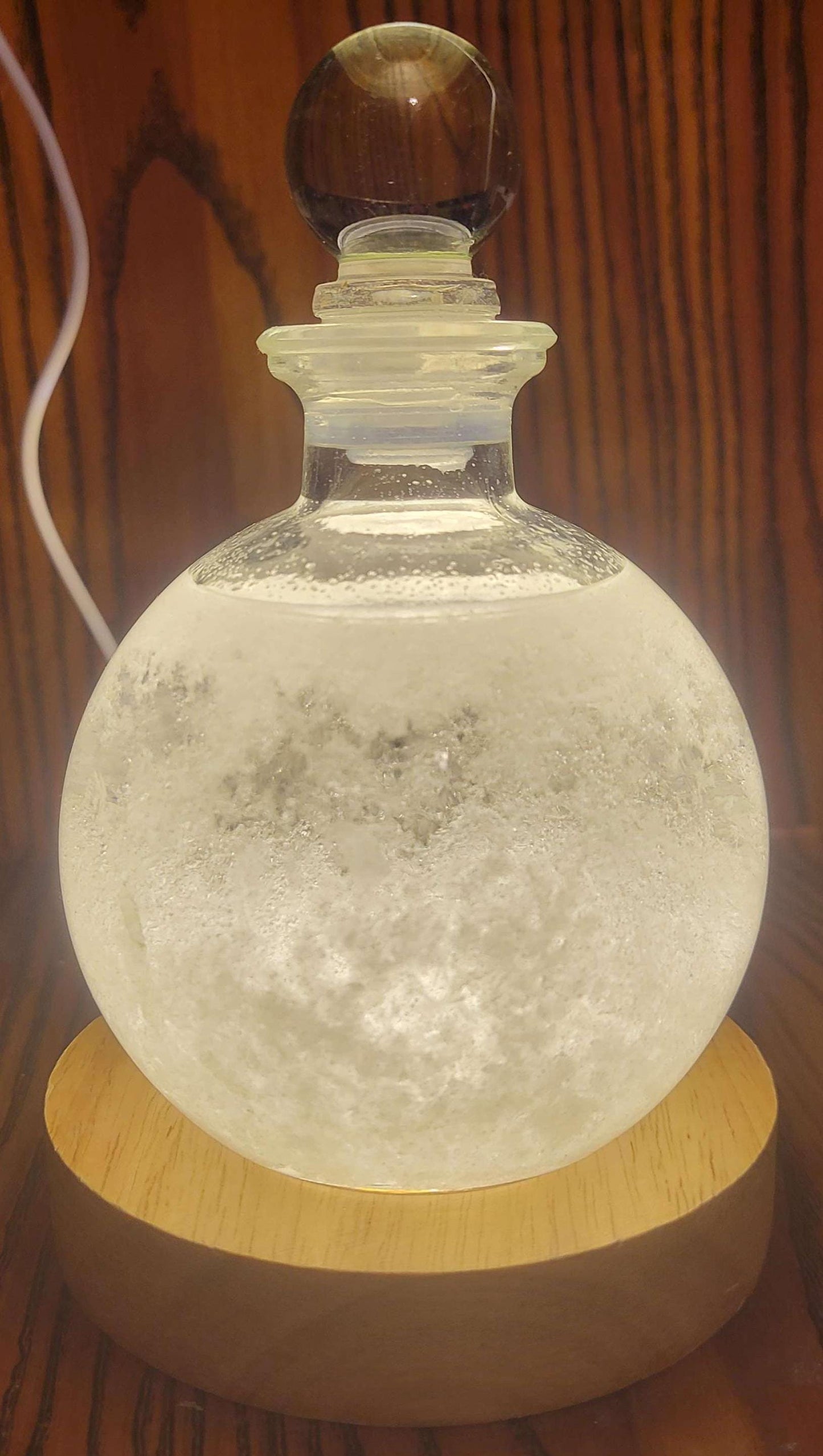 Fitzroy Storm Glass Barometer Snow Globe & LED USB Display | Made in the USA! | Great Gift Idea |