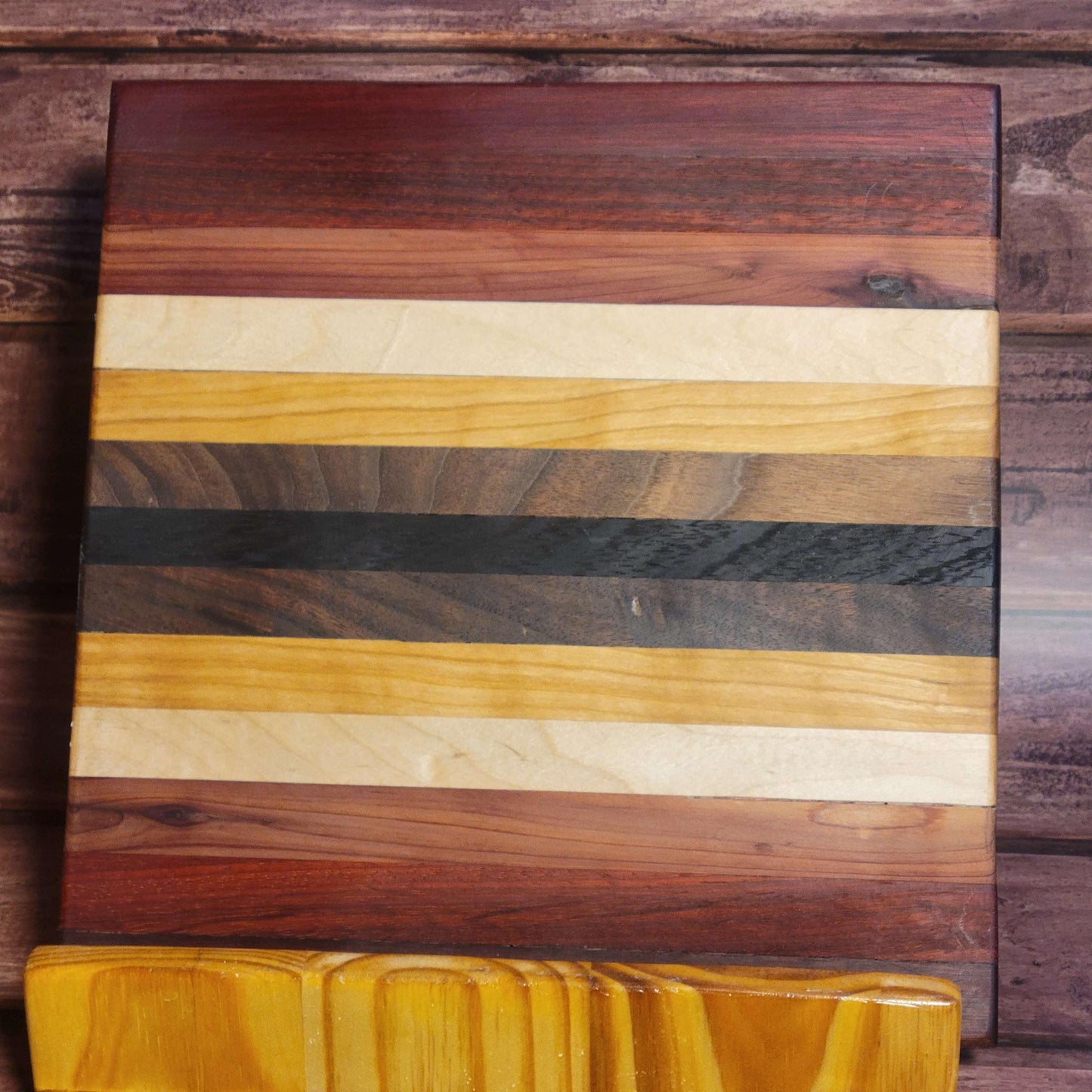 Fine Exotic Hardwood Cutting/Charcuterie/Serving Board 12"W x 12"H -Made in USA!