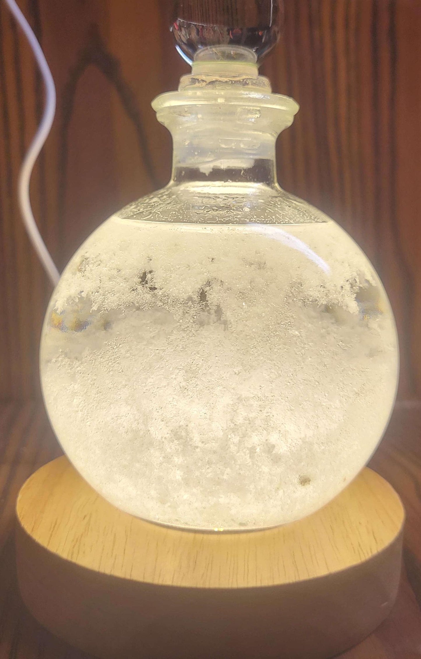 Fitzroy Storm Glass Barometer Snow Globe & LED USB Display | Made in the USA! | Great Gift Idea |