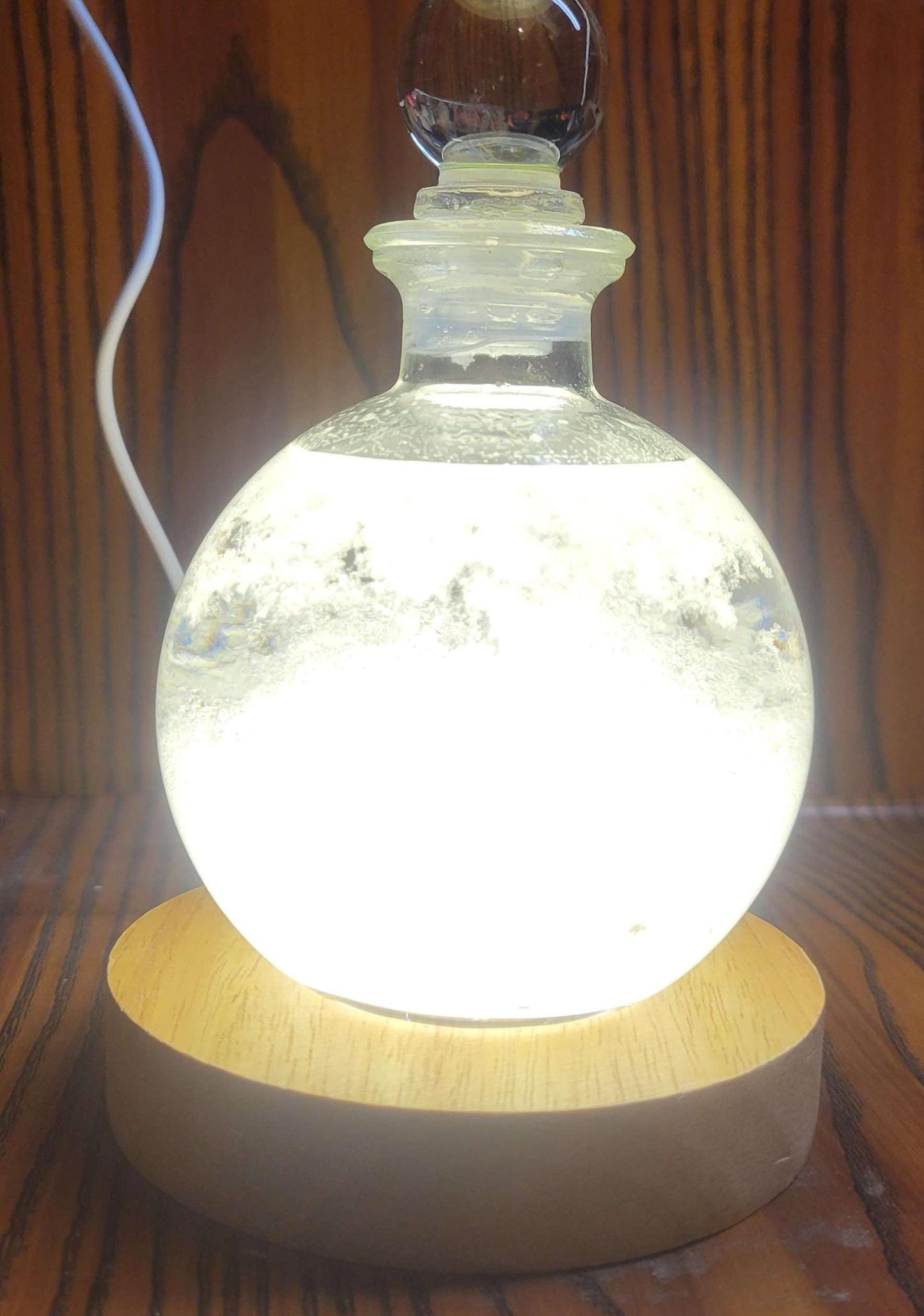 Fitzroy Storm Glass Barometer Snow Globe & LED USB Display | Made in the USA! | Great Gift Idea |