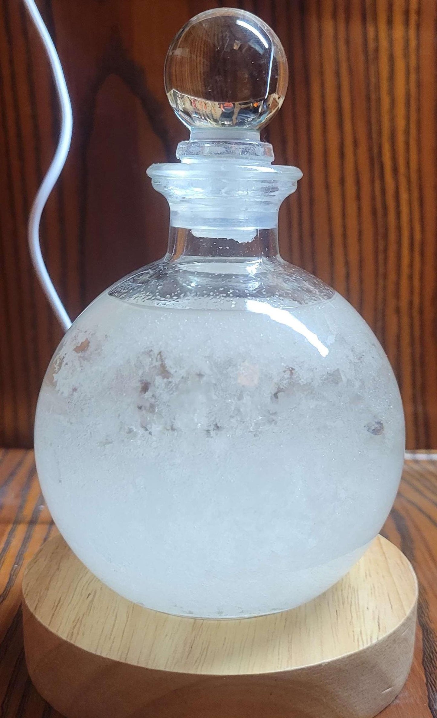 Fitzroy Storm Glass Barometer Snow Globe & LED USB Display | Made in the USA! | Great Gift Idea |