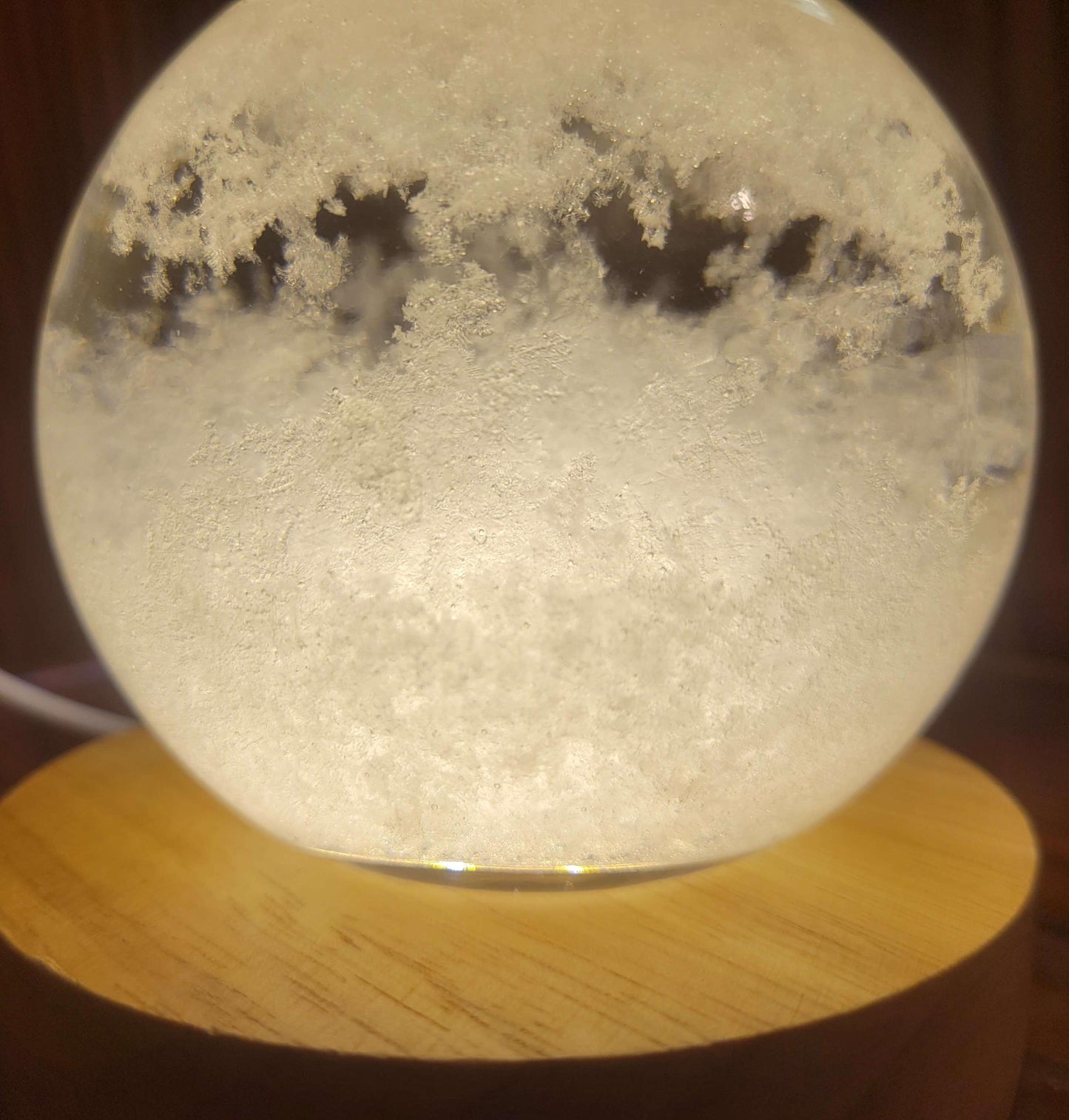 Fitzroy Storm Glass Barometer Snow Globe & LED USB Display | Made in the USA! | Great Gift Idea |